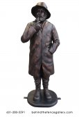 Jer's Fisherman: 4ft Tall Fisherman Statue in Bronze Finish