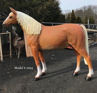 Stallion Horse with Sculpted Mane and Tail