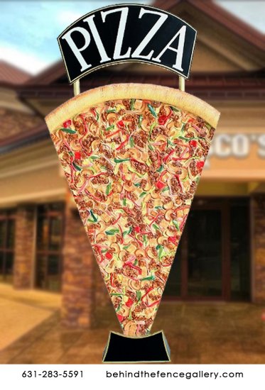 Jumbo Pizza Slice Advertising Sign Sculpture - Click Image to Close