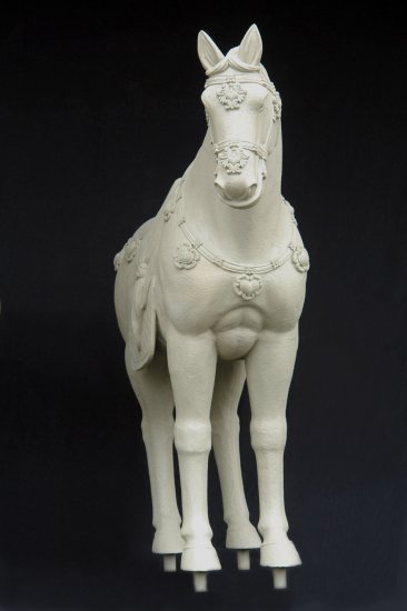 Terracotta Horse Bronze and Roman Stone Finish 7.8' - Click Image to Close