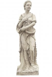 Four Seasons- Lady Winter Statue With Base