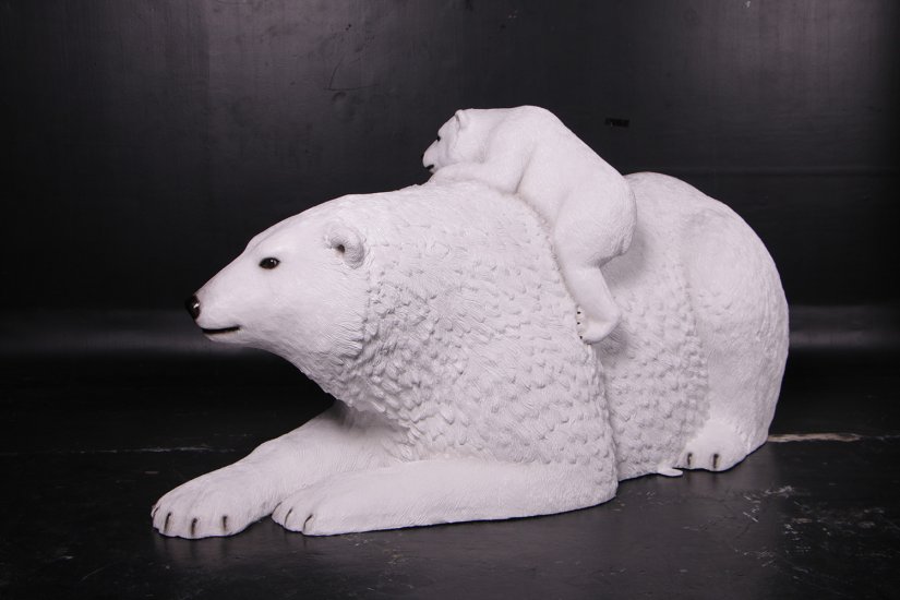 Life Size Polar Bear Mother and Cub Statue - Click Image to Close