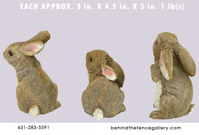 Small Brown Rabbit Statues (Sold Individually) - Click Image to Close