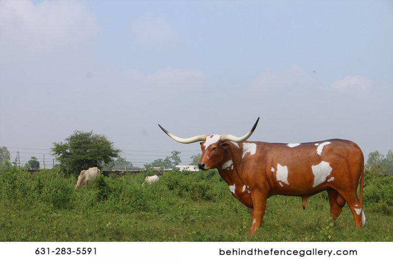 Texas Long Horn Steer Statue - Click Image to Close