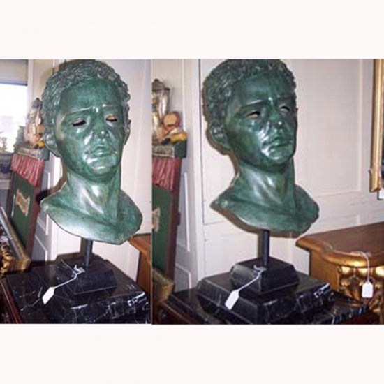Bronze Roman Bust - Click Image to Close