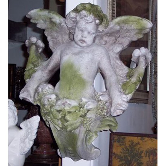 Angel Faux Cement with Moss - Click Image to Close