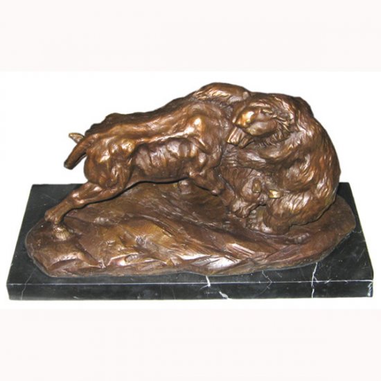 Bronze Bear with Bull - Click Image to Close