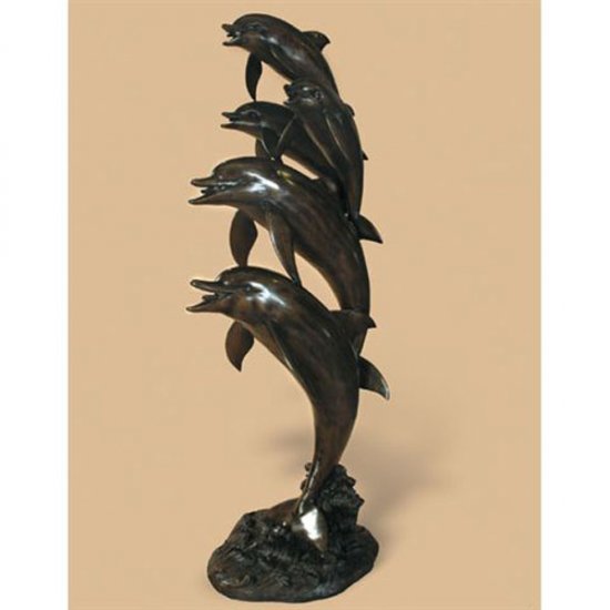 Bronze 5 Dolphin Family Fountain - Click Image to Close