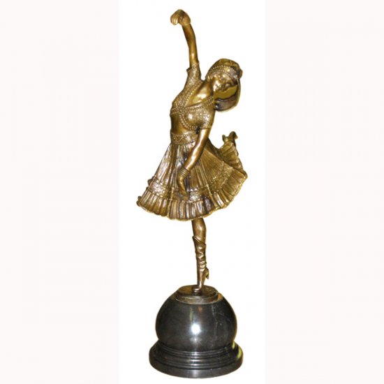 Bronze Deco Girl - Click Image to Close