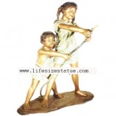" Bronze Boy and Girl with a Hose " Fountain " Bronze Boy and Girl with a Hose " Fountain