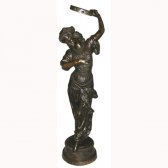 Bronze Gypsy Girl playing a Tambourine