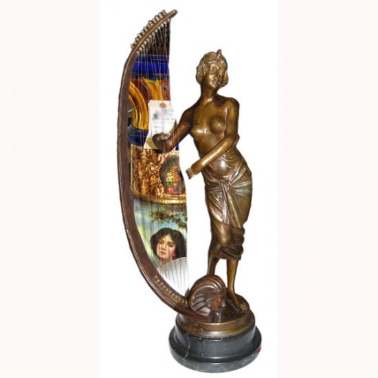Bronze Girl with Harp - Click Image to Close