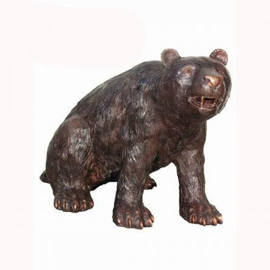 Bronze Sitting Bear - Click Image to Close