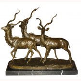 Bronze 3 Caribou Statue