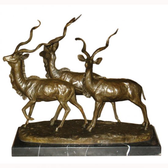 Bronze 3 Caribou Statue - Click Image to Close