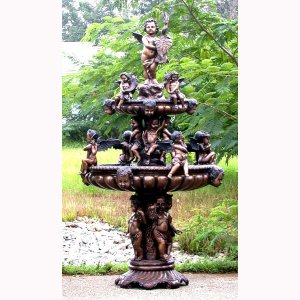 Bronze 3 Tier Cupid Fountain