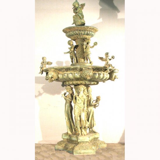 Bronze Ladies Musician Fountain - Click Image to Close