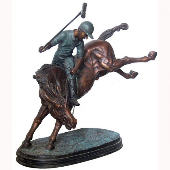 Bronze Polo Player Statue - Click Image to Close
