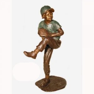 Bronze Baseball Pitcher