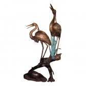 Bronze Cranes on a Log