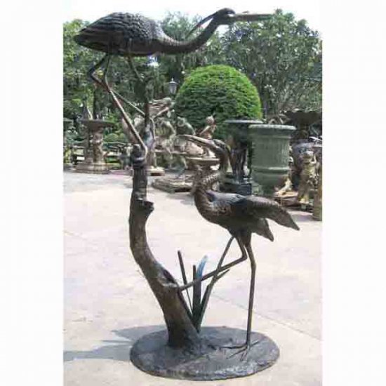 Bronze pair of Cranes Fountain - Click Image to Close