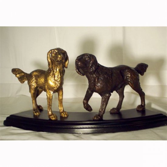 Bronze Dogs with Pedestal - Click Image to Close