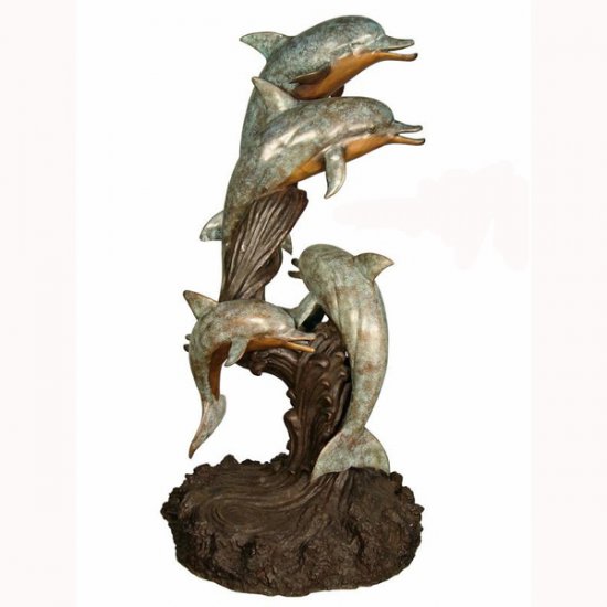 Bronze 5 Dolphins Fountain - Click Image to Close