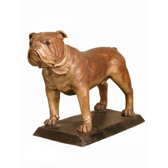 Bronze Bulldog with Base Statue - Click Image to Close