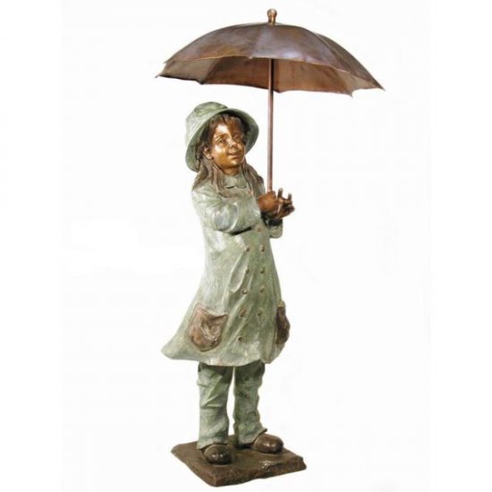 Bronze Girl with Umbrella - Click Image to Close