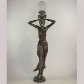 Bronze Life Size Woman Lamp