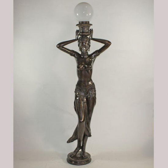 Bronze Life Size Woman Lamp - Click Image to Close