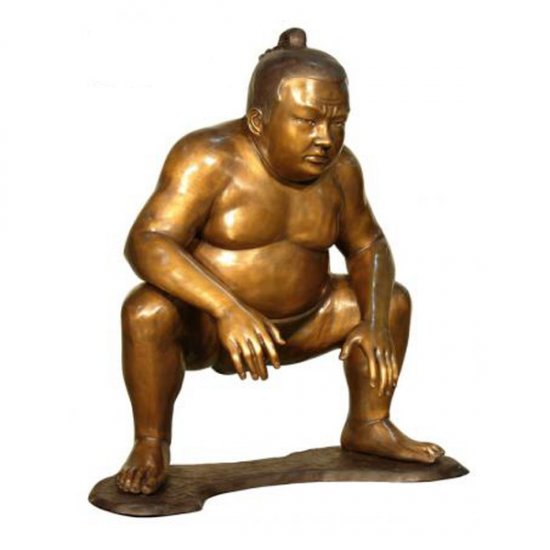 Bronze Sumo Wrestler - Click Image to Close