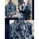 Bronze Lion head Flat Wall Fountain