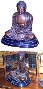 Bronze Buddha on the Marble Base