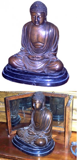 Bronze Buddha on the Marble Base - Click Image to Close