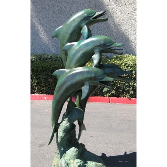 Bronze 4 Dolphins Fountain - Click Image to Close