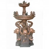Romain Bronze Fountain with 3 Fishes