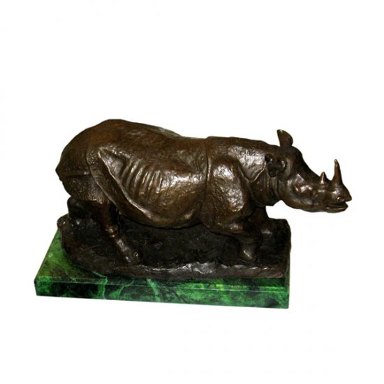 Bronze Small Rhino - Click Image to Close