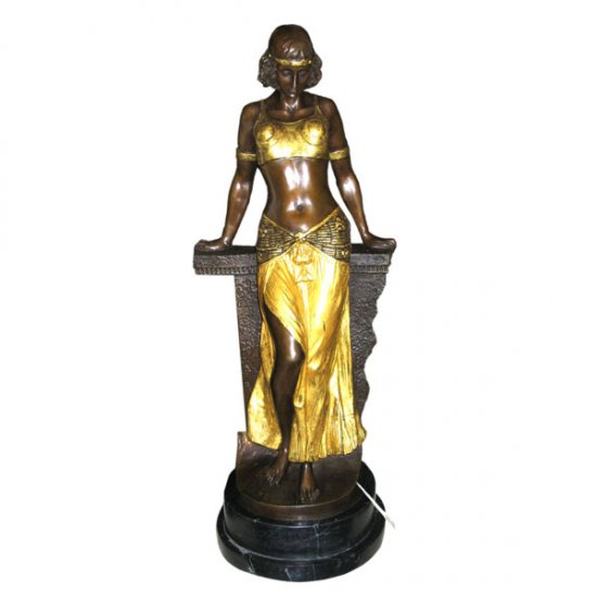 Bronze Belly Dancer with Marble Base - Click Image to Close