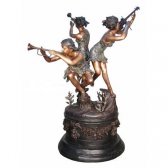 Bronze Female Musicians on a Carousel Fountain