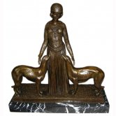 Bronze Girl with Dogs