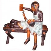 Bronze Children on Bench