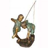 Bronze Two Boys fishing