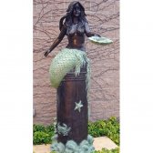 Bronze Mermaid on Pier Fountain