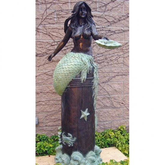 Bronze Mermaid on Pier Fountain - Click Image to Close