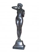 Bronze Nude Girl on Marble Base Bronze Nude Girl on Marble Base