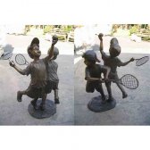 Bronze Boys Playing Tennis