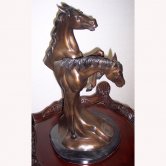 Bronze Horse Bust with Marble Base