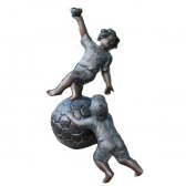 Bronze Two Boys on the Ball