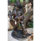 Bronze Boy Playing Guitar